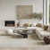 Nordic Power Loom Polyester Geometric Area Rug in Beige