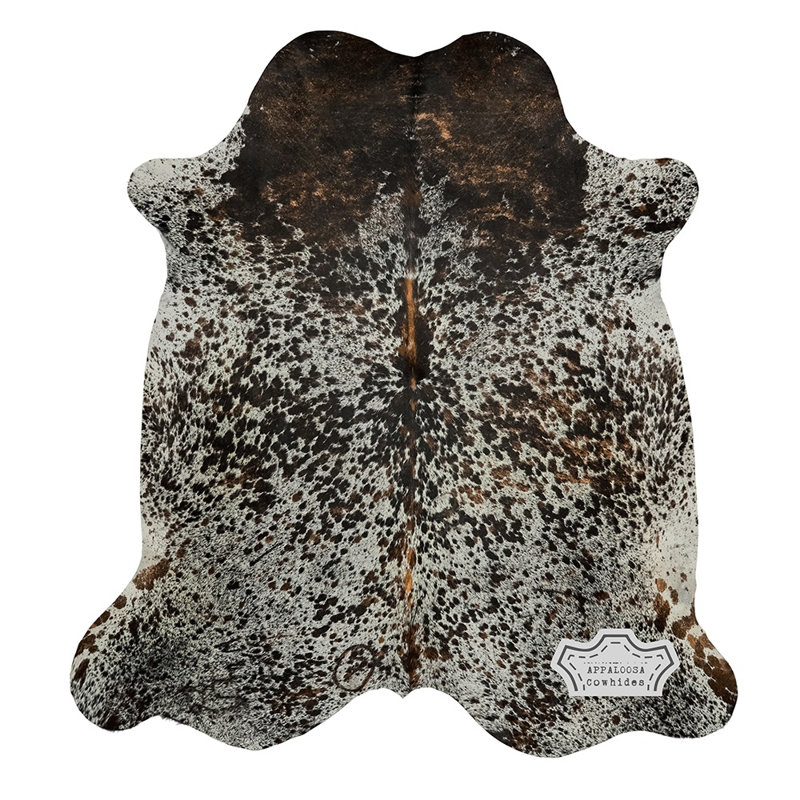 Extra Large 6 × 8 ft Multicolor Speckled Cowhide Rug - 100% Genuine Leather - Natural Luxury Boho-Chic Accent