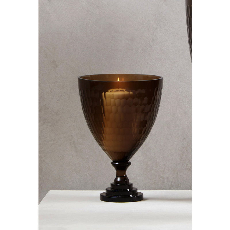 Glass Tabletop Hurricane, 25cm H x 17cm W x 17cm D