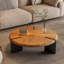 Table basse luxueuse de couleur noyer clair-1819894221