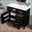 Meuble-lavabo de 36 pouces avec lavabo en céramique, structure en bois massif, armoire en bois aggloméré et peuplier, tiroirs rabattables, tablette réglable et poignées en alliage de zinc-1315617139