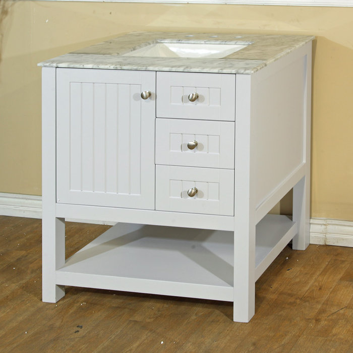 Base de meuble-lavabo simple 29 po seulement, Blanc