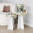 Modern Coffee Table Set (2 Pieces), Gold & White, 15.7 x 19.7 x 15.7 inches & 11.8 x 17.7 x 11.8 inches | 100% Melamine Coated Chipboard, Thickness: 0.7 inches | Sleek Design, Elegant & Functional for Living Room Decor-4035641