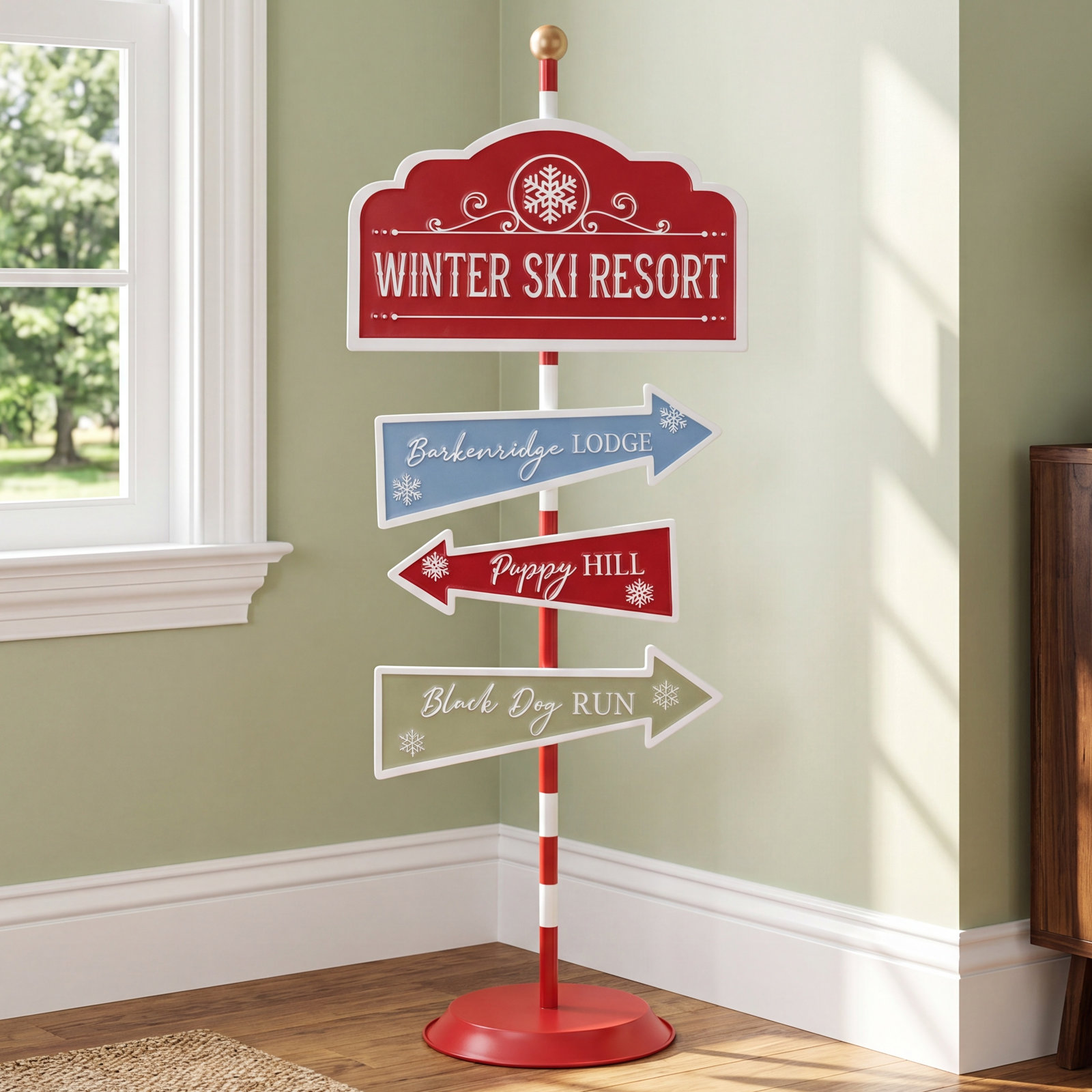Dog Ski Resort Sign 33.5"H