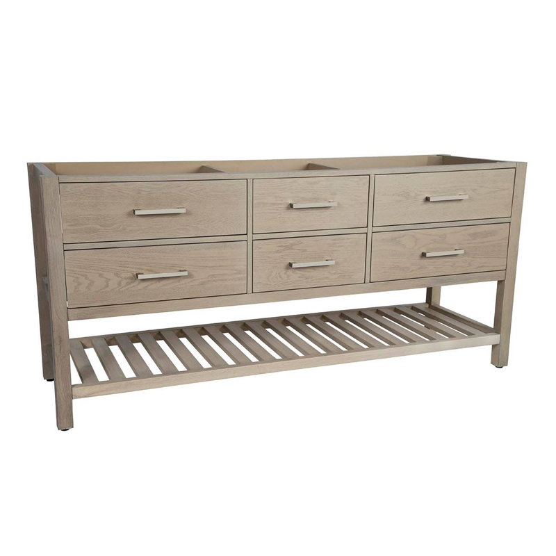 Meuble-lavabo double 71,25 po, Chêne clair
