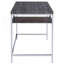 Bureau d'écriture rectangulaire gris et chrome patiné