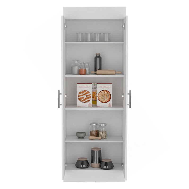 Nepal Pantry Cabinet, Space-Efficient 2-Door Design With Multiple Shelves, White