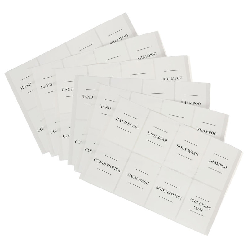 Soap Dispenser Labels - Pack of 6, White