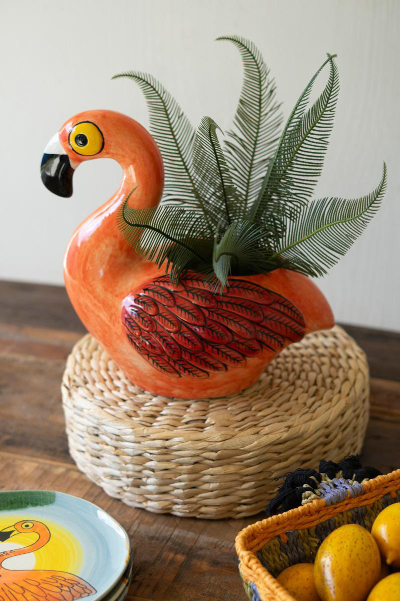 Ceramic Flamingo and Unicorn Floatie Vase main image 1