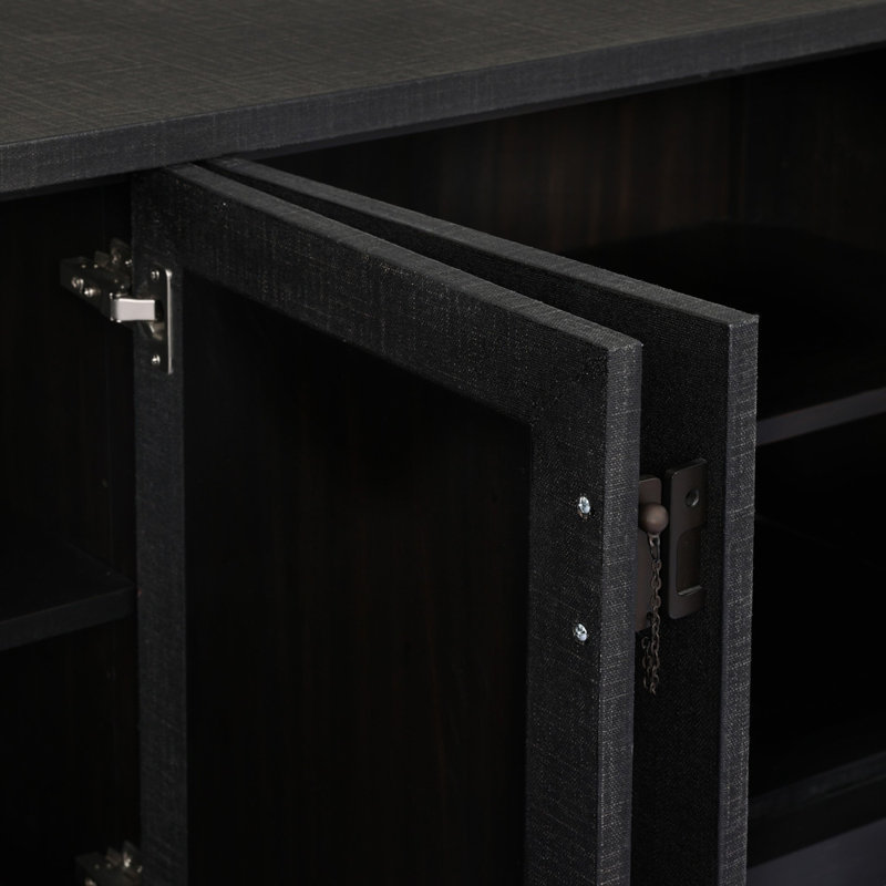 Berlin Media Console-Worn Black Veneer, Black