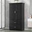 Grande armoire de rangement pour salle de bain, armoire avec deux portes et tiroirs, tablette réglable, panneau de fibres à densité moyenne-1673573154