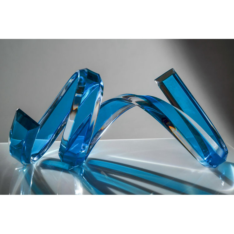 Wave Blue Acrylic Sculpture