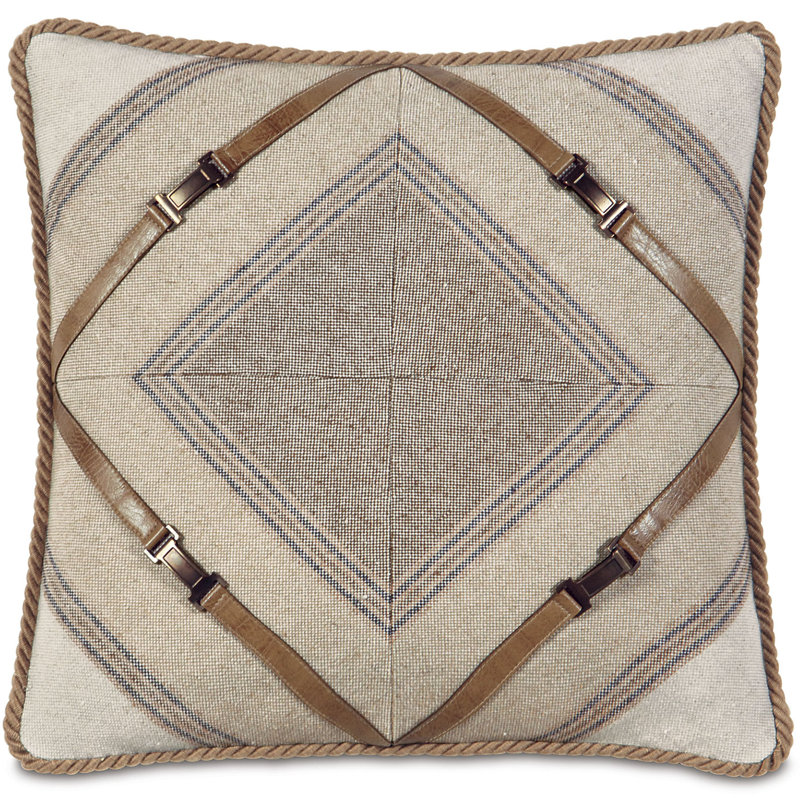 Aiden Linen Square Pillow Cover & Insert, Down