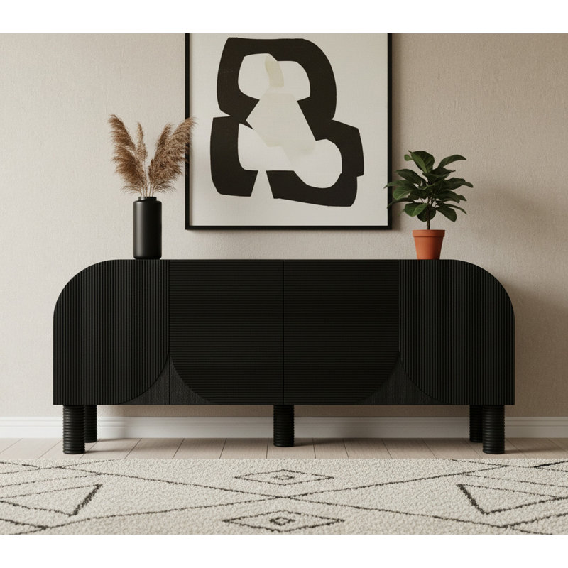 Casablanca 72'' Solid Wood Sideboard, Black