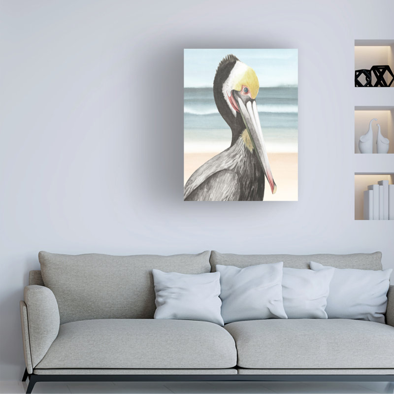 "Pelican Beach I" sur toile, H 19 po x l 14 po