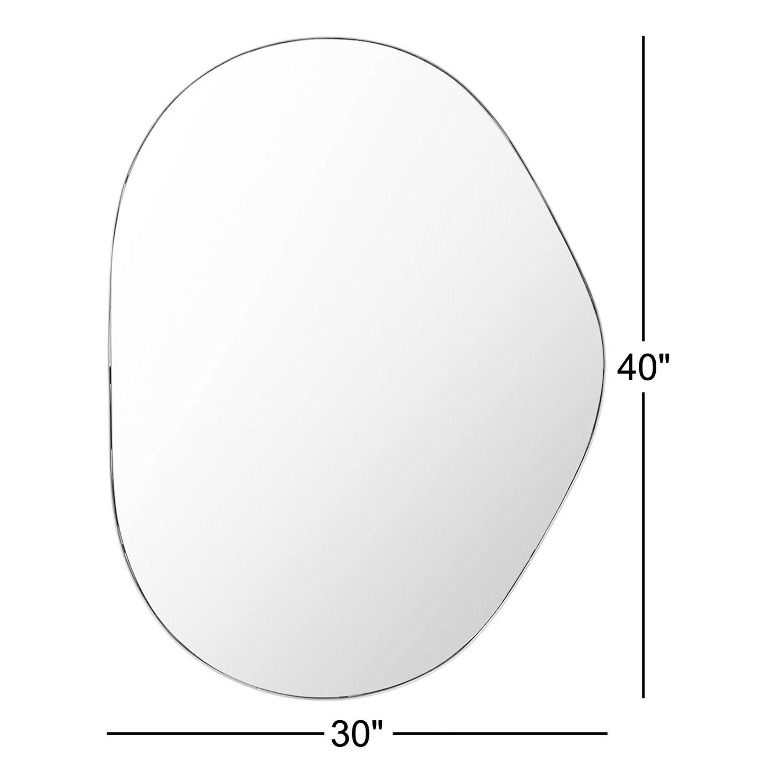 Kest Metal Asymmetrical Wall Mirror, 36" x 24", Gold