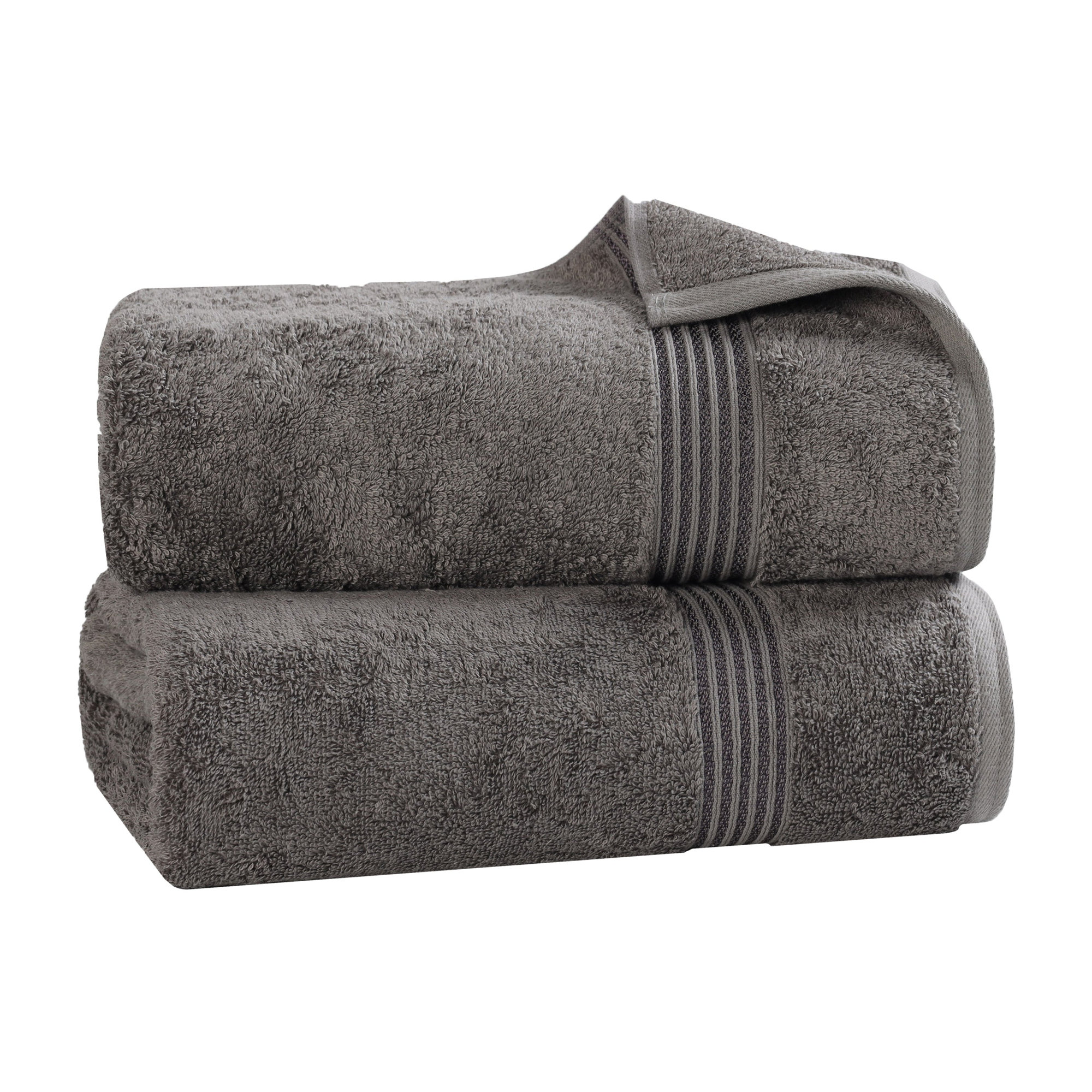 Oleg Egyptian-Quality Cotton Highly Absorbent Medium Weight Bath Sheet Set, Charcoal, Bath Sheets - 2 Pack
