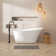 59" oval soaking tub with chrome overflow and quick drain