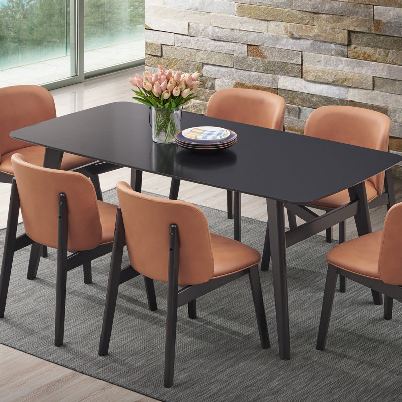 Ensemble de 2 chaises d'appoint rembourrées chameau et noir | Idée de cadeau