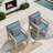 Acacia Solid Wood Outdoor Lounge Chair With Cushions & Sunbrella Pillows (Set Of 2)-680013812
