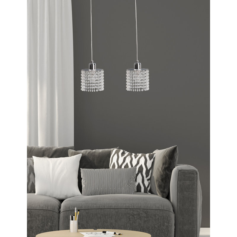 Pulliam 2 - Light Silver Cylinder Pendant