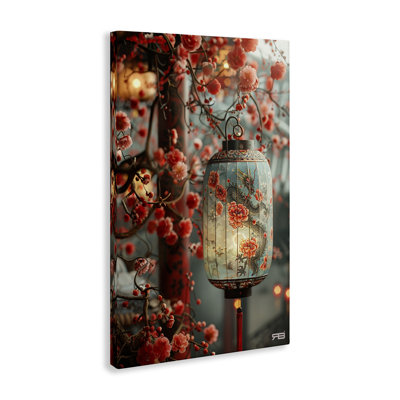«Florals with Asian Motif», art mural sur toile par Roozbeh Bahramali