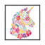 « floral silhouette : licorne » par stéphanie corfee-impression sur cadre photo-49575471-49575473