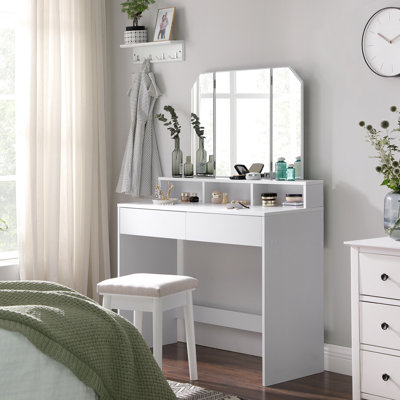 Doubloon Cove Dressing Table with Mirror and Storage Included
