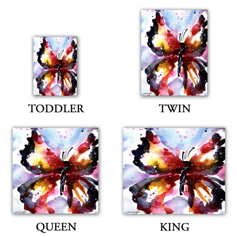 Ensemble de housse de couette papillon plaisir xviii, 1 housse + 2 taies très grand lit