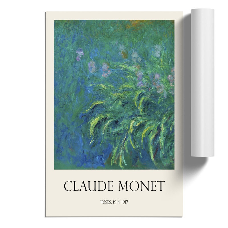 Irises by Claude Monet - No Frame Painting, 30cm H x 21cm W x 0.1cm D