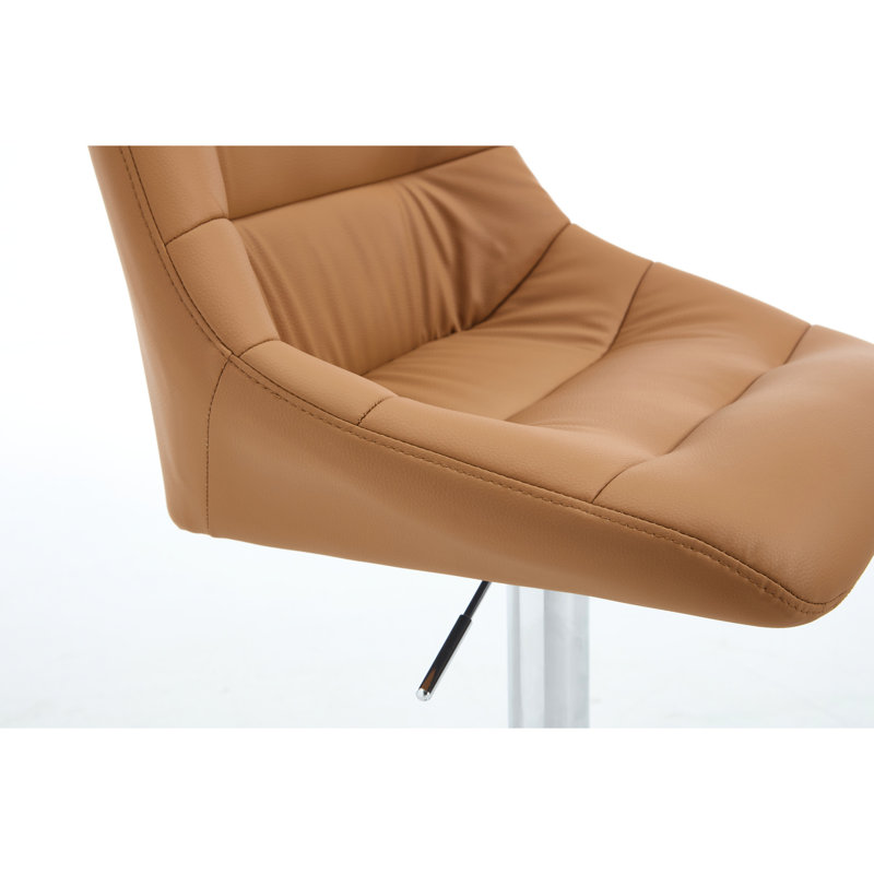 2 tabourets de bar, velours brun, base en métal, hauteur réglable, 2 stable - brun, pivotant, velours