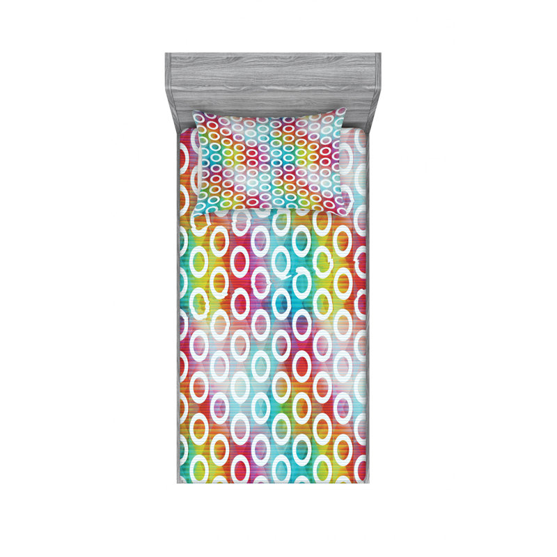 Microfiber Geometric Sheet Set, Twin XL Sheet Set with Fitted Sheet