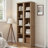 Corner Bookcase with Adjustable Shelves, 5-Tier Narrow Bookshelf, Oak, 72.5 Inch-67787778-67787791