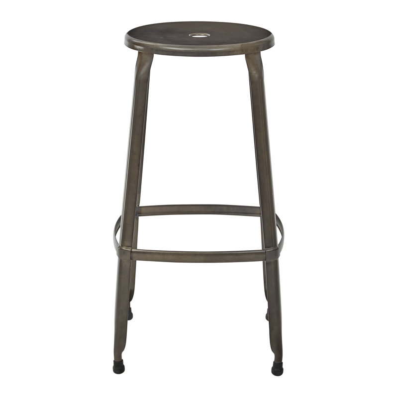 Newark Upholstered Counter Stool, Matte Gunmetal