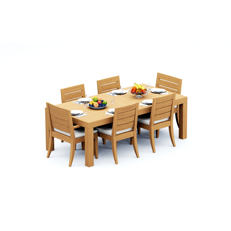 10 Seats 11 Pcs Grade-A Teak Wood Dining Set: 86" Canberra Rectangle Table And 10 Atnas  Chairs (2 Arm & 8 Armless Chairs) #11AT1902