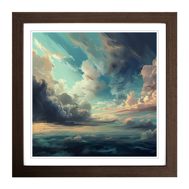 Cloudy Sky Digital No.8 - Framed Print, Walnut