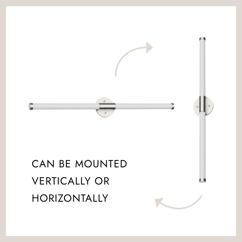 Akari 1 - Light LED Bath Bar, Brushed Nickel, 1.5" H x 35.5" W x 2.25" D