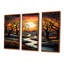 «Enchanted Forest Blue Stream Sunset - River», ensemble d'art mural-479795074-479795072