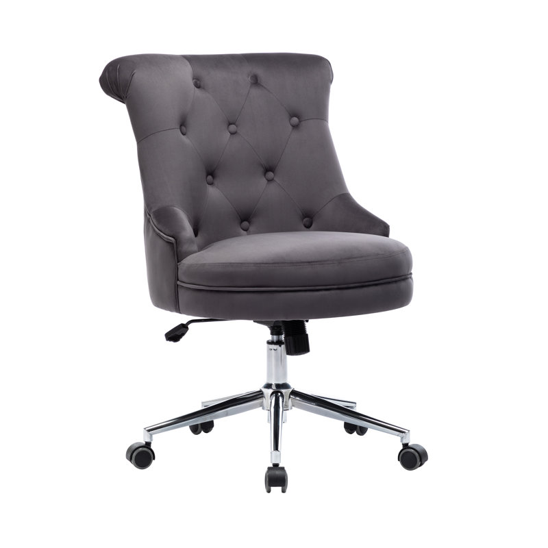 Wynnie Velvet Task Chair, Gray