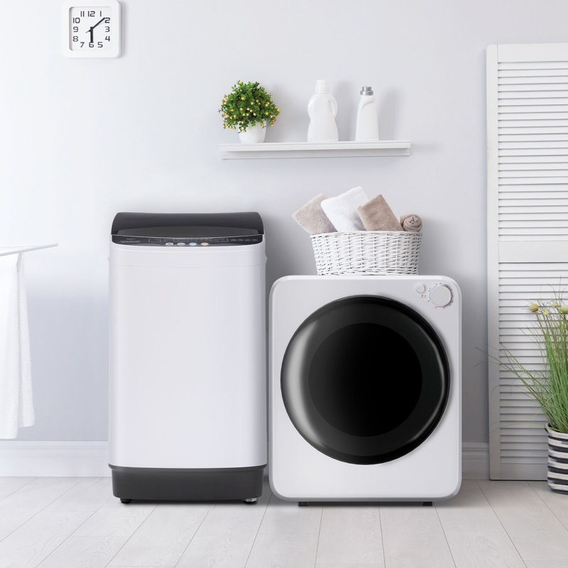 Backid 16Lbs Full-Automatic Washing Machine And 1.6Cuft Portable Clothes Dryer Set, Compact Laundry Washer And Dryer Combo Set With Stainless Steel Inner Tub, For Apartment, Dorm, Home