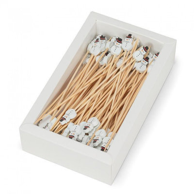 Set Of 100 Snowman Cocktail Pick