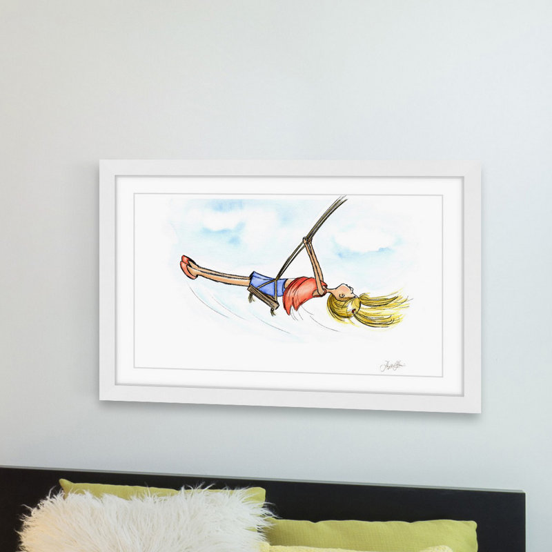 « swinging fille » par phyllis harris, reproduction d’art encadrée, H 16 po x l 24 po x P 1,5 po