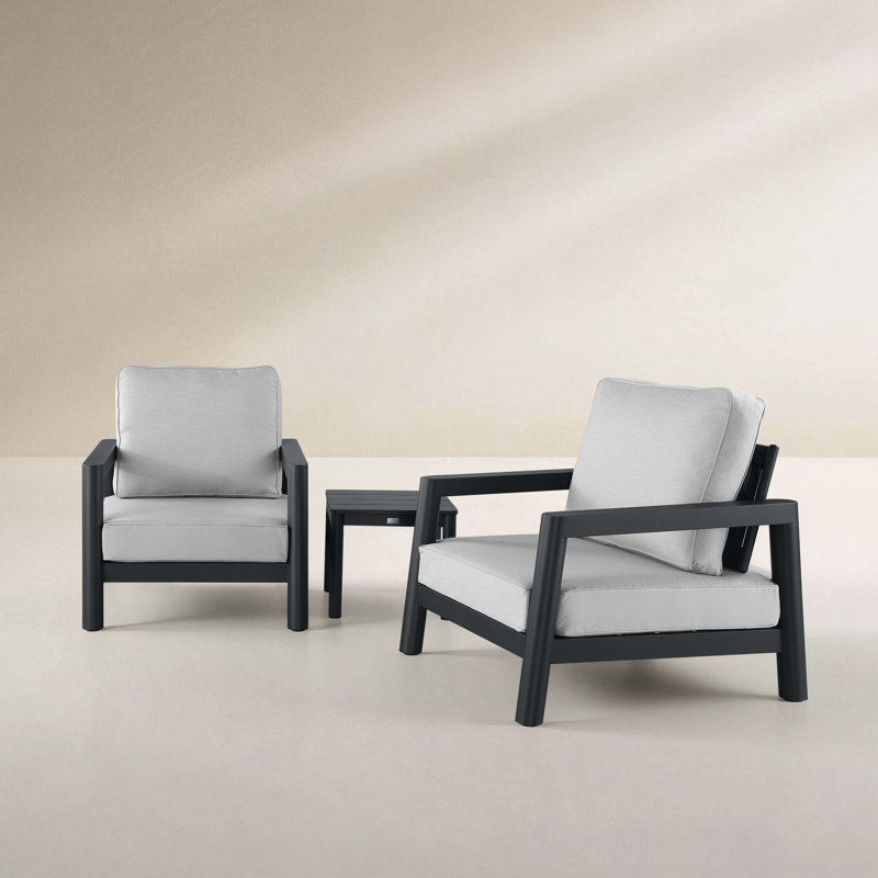 Ensemble de conversation d'extérieur 3 pièces Fairmont, Light Gray, Slate Black