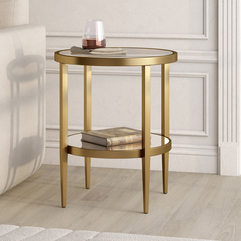 Hera Side Table, Antique Brass