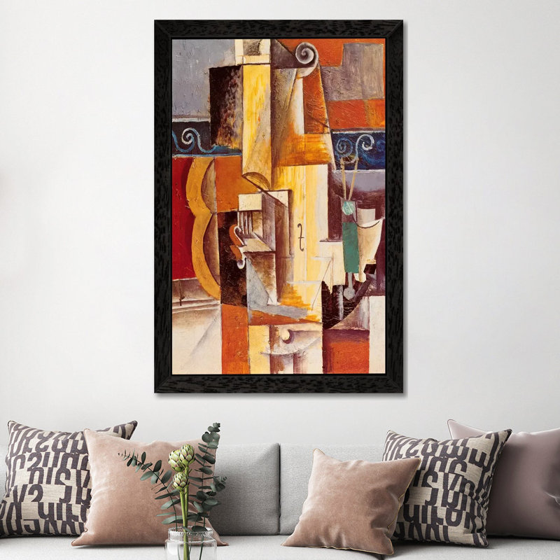Violin And Guitar by Pablo Picasso - Wrapped Canvas Gallery-Wrapped Canvas Giclée, 101.6 cm H x 66.04 cm W, Black Framed