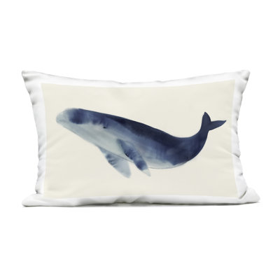 Gentle Giant Whale Outdoor Printed Pillow design by Lily K.