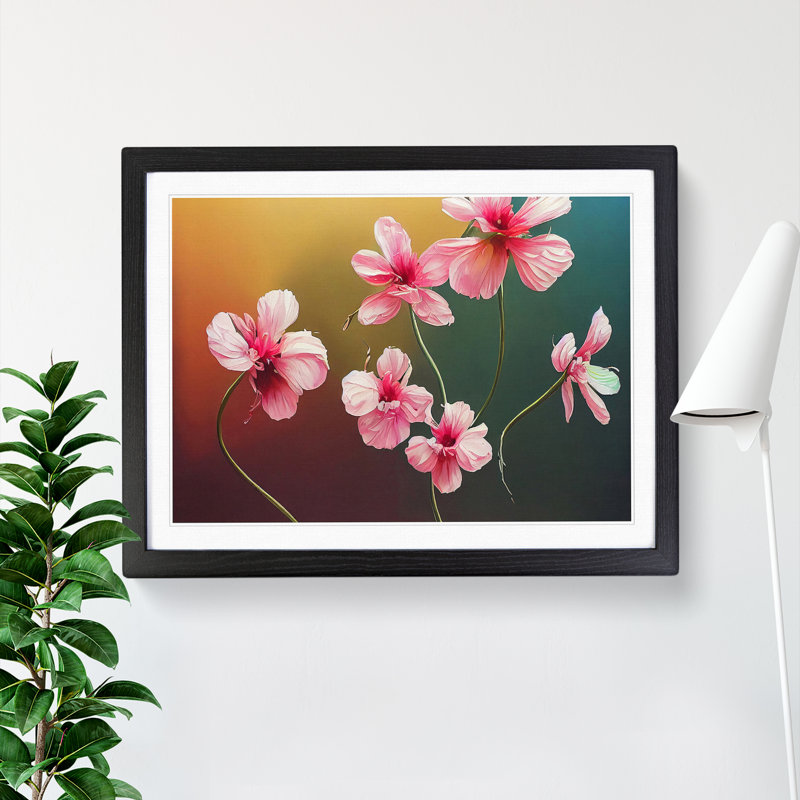 Sweet Flowers - Single Picture Frame Print, Black Framed, 46cm H x 64cm W x 2cm D
