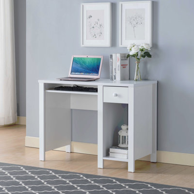 Bureau d'étudiant Bureau à domicile l 39 po Bureau compact Bureau d'écriture pour ordinateur portable 1 tiroir avec clavier et tiroir en bois