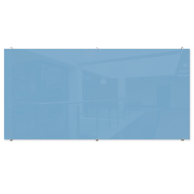 Mooreco Light Blue Glass Magnetic Whiteboard 4X8