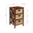 Altenpohl 25" Tall 3 - Drawer X-Side Wood End Table with Wicker Baskets for Bedside, Living Room, Walnut-780314302